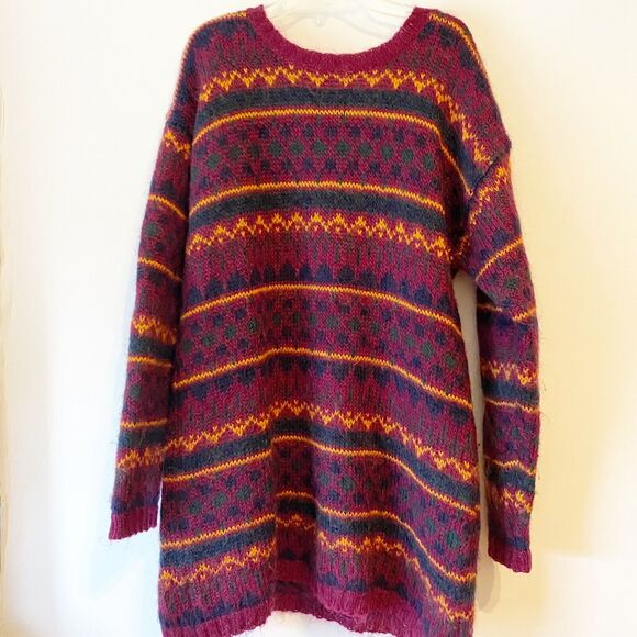 Paul Harris Design Mohair Blend Sweater Small Fushia Purple Boho Festival - Picture 1 of 5